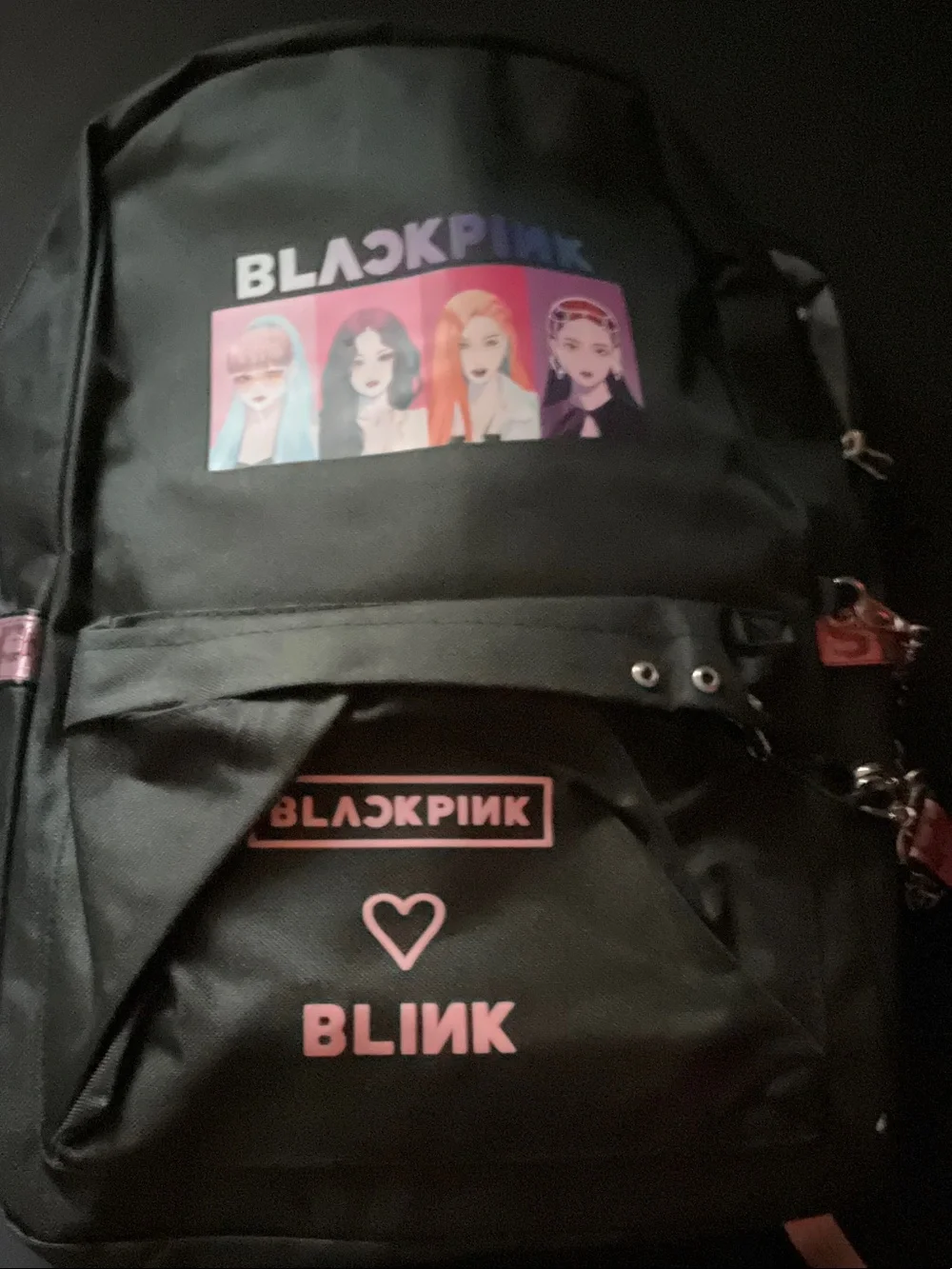 BLINK Black and Pink Graphic Backpack